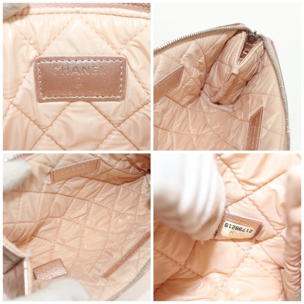 CHANEL Matelasse Pouch Lamb Skin Pink Gold CC Auth 157936M - Picture 15 of 16